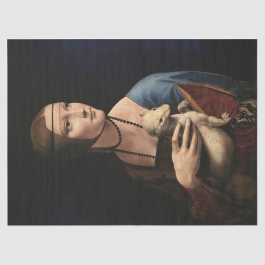 Dame met een Ermine Leonardo da Vinci Decoupage Tissuepapier (Voorkant)