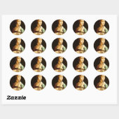Dame met een Ermine, Leonardo Da Vinci Ronde Sticker (Vel)