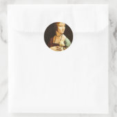 Dame met een Ermine, Leonardo Da Vinci Ronde Sticker (Tas)