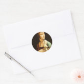 Dame met een Ermine, Leonardo Da Vinci Ronde Sticker (Envelop)