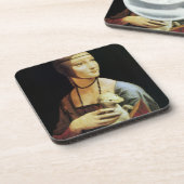 Dame met een Ermine van Leonardo da Vinci Bier Onderzetter (Linkerzijde)