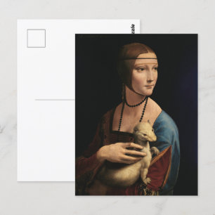 Dame met een Ermine van Leonardo da Vinci Briefkaart