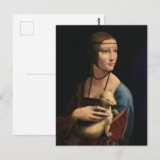 Dame met een Ermine van Leonardo da Vinci Briefkaart (Voorkant / Achterkant)