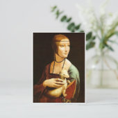 Dame met een Ermine van Leonardo Da Vinci c. 1490 Briefkaart (Staand voorkant)