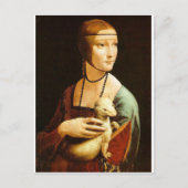 Dame met een Ermine van Leonardo Da Vinci c. 1490 Briefkaart (Voorkant)