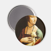 Dame met een Ermine van Leonardo Da Vinci c. 1490 Magneet (Voorkant / Achterkant)
