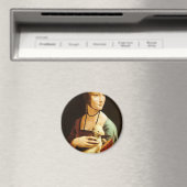Dame met een Ermine van Leonardo Da Vinci c. 1490 Magneet (Insitu (Vaatwasser))
