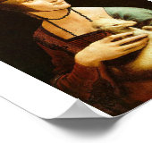 Dame met een Ermine van Leonardo Da Vinci c. 1490 Poster (Hoek)