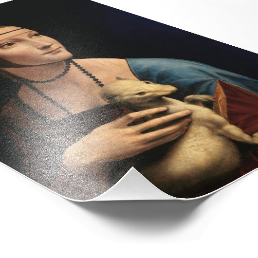 Dame met een Ermine van Leonardo da Vinci Foto Afdruk (Hoek)
