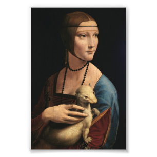 Dame met een Ermine van Leonardo da Vinci Foto Afdruk