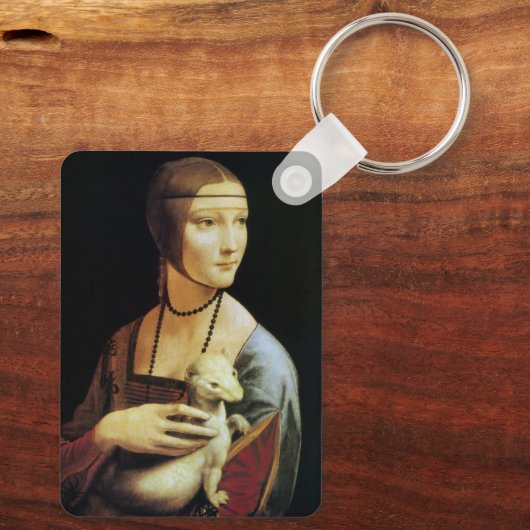 Dame met een Ermine van Leonardo da Vinci Sleutelhanger (Achterkant)