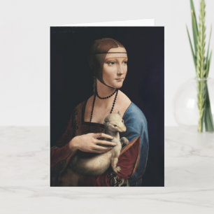 Dame met een Ermine-Wenskaart Kaart