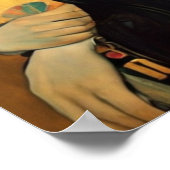 DAME MET EEN FAN Gustav Klimt wall art poster (Hoek)