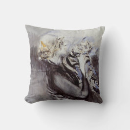 Dame met een Grijze Kat (door Giovanni Boldini) Kussen