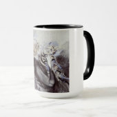 Dame met een Grijze Kat (door Giovanni Boldini) Mok (Voorkant rechts)