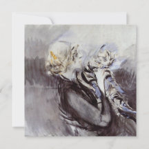 Dame met een grijze kat (van Giovanni Boldini)