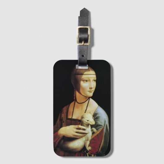 Dame met een hermelijn van Leonardo da Vinci Bagagelabel (Voorkant (verticaal))