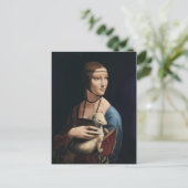 Dame met een hermelijn van Leonardo da Vinci Briefkaart (Staand voorkant)