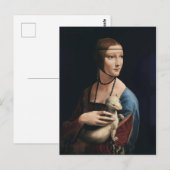 Dame met een hermelijn van Leonardo da Vinci Briefkaart (Voorkant / Achterkant)