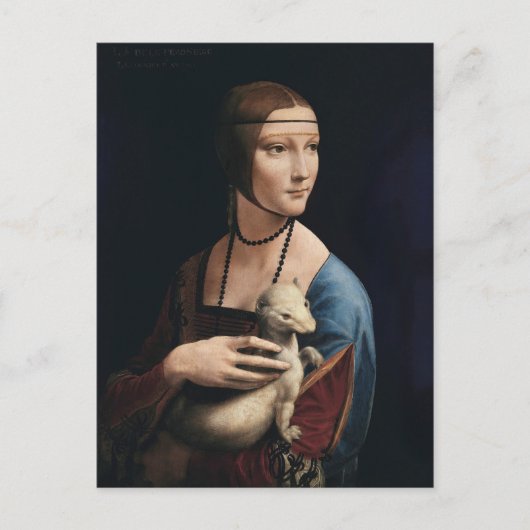 Dame met een hermelijn van Leonardo da Vinci Briefkaart (Voorkant)