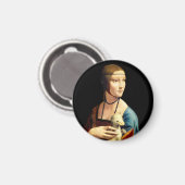 Dame met een hermelijn van Leonardo Da Vinci Magneet (Voorkant / Achterkant)