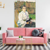 Dame met een hond canvas afdruk (Insitu (Woonkamer))