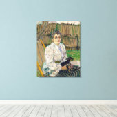 Dame met een hond canvas afdruk (Insitu (Houten vloer))