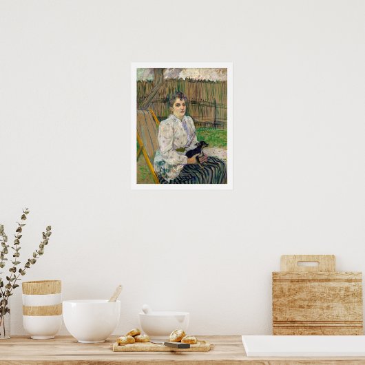 Dame met een hond poster (Keuken)