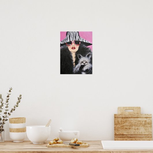  dame met een hond/Poster Poster (Keuken)