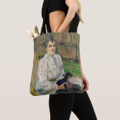 Dame met een hond tote bag (Dichtbij)