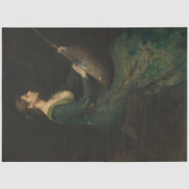 Dame met een Lute Musical Decoupage Paper Tissuepapier