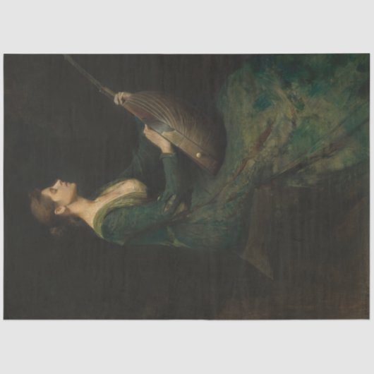 Dame met een Lute Musical Decoupage Paper Tissuepapier (Voorkant)