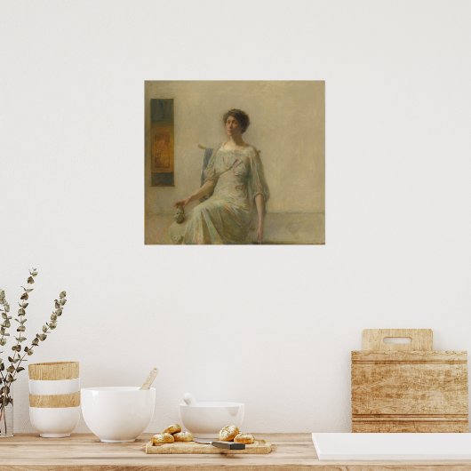 Dame met een masker - Thomas Dewing Fine Art Poste Poster (Keuken)