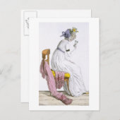 Dame met een negligee uit 'Costume Parisien', Briefkaart (Voorkant / Achterkant)