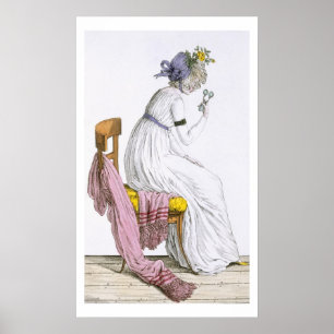Dame met een negligee uit 'Costume Parisien', Poster