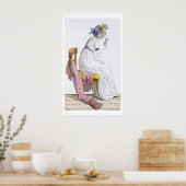 Dame met een negligee uit 'Costume Parisien', Poster (Keuken)