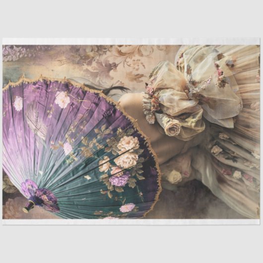 Dame met een parasol, Franse chic Tissuepapier (Voorkant)