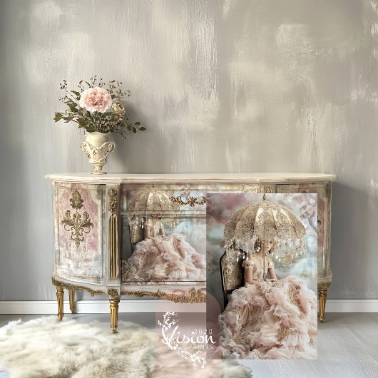 Dame met een parasol Romantische portretkunst Tissuepapier