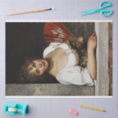 Dame met een rode fan (door Eugene de Blaas) Tissuepapier (Craft)