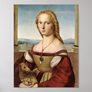 Dame met een Unicorn door Raphael Print