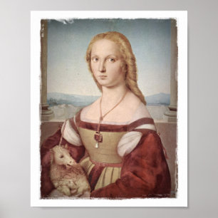 Dame met een Unicorn Poster