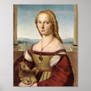 Dame met een Unicorn van Raphael Canvas Print