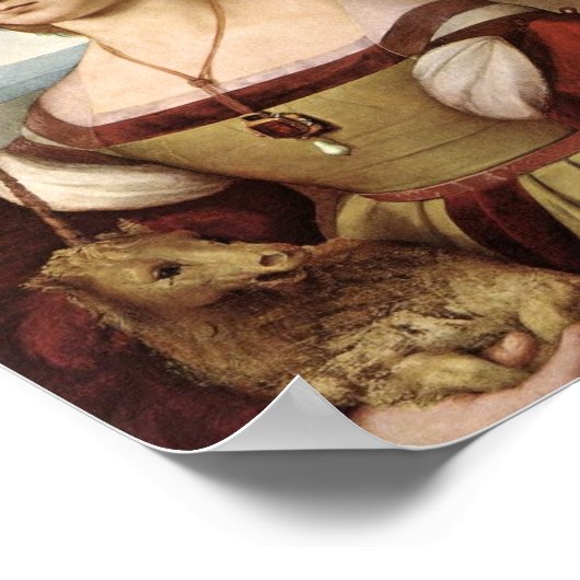 Dame met een Unicorn van Raphael Canvas Print (Hoek)