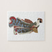 Dame met een ventilator legpuzzel (Horizontaal)