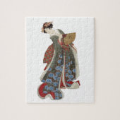 Dame met een ventilator legpuzzel (Verticaal)