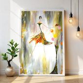 Dame met een vlinder foto afdruk