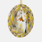 Dame met een vlinder keramisch ornament (Rechts)