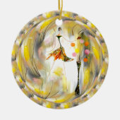 Dame met een vlinder keramisch ornament (Voorkant)