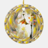 Dame met een vlinder keramisch ornament (Achterkant)