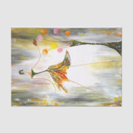 Dame met een vlinderdebreuk tissuepapier